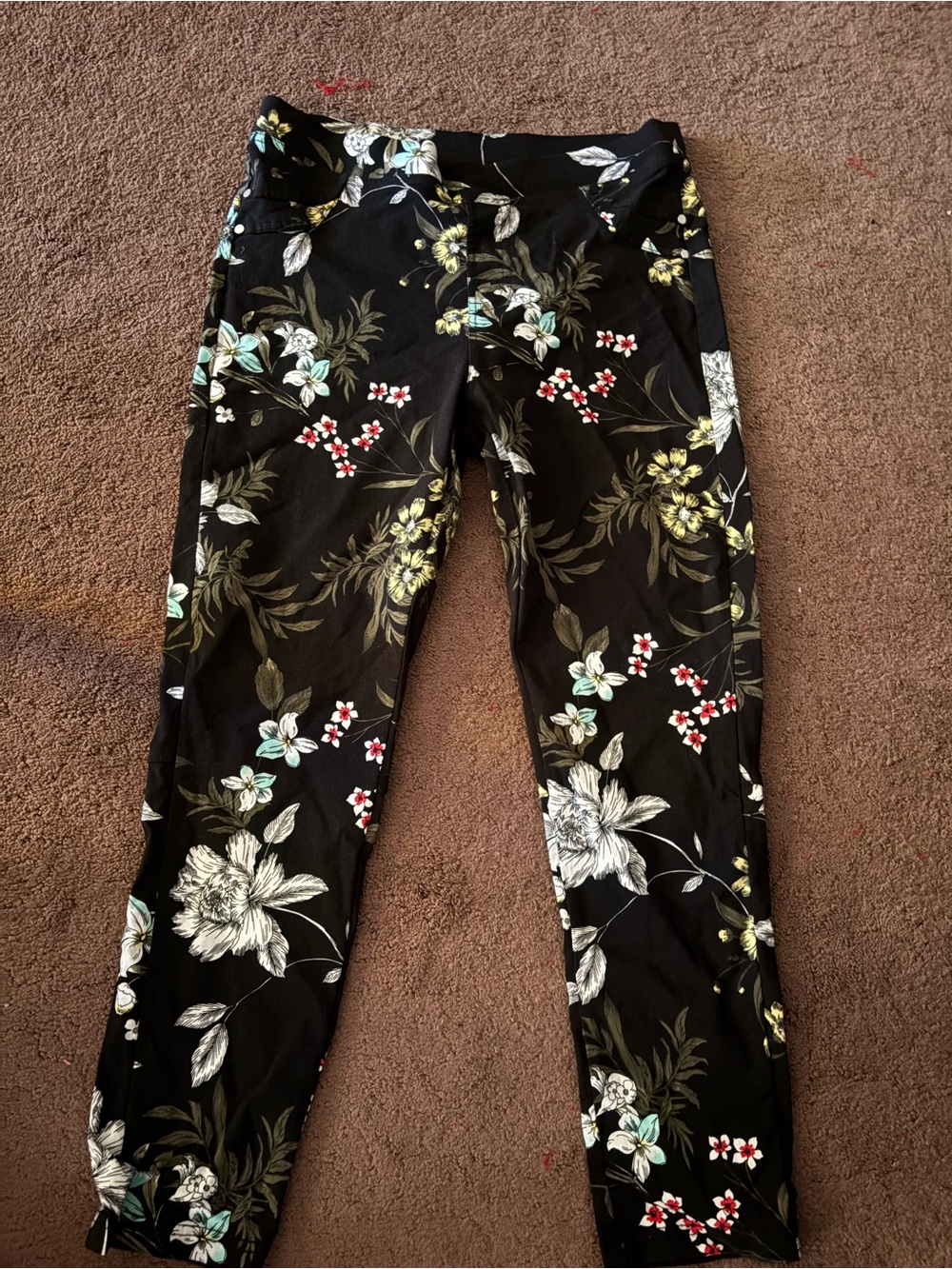 Women's Black Floral Skinny Leggings